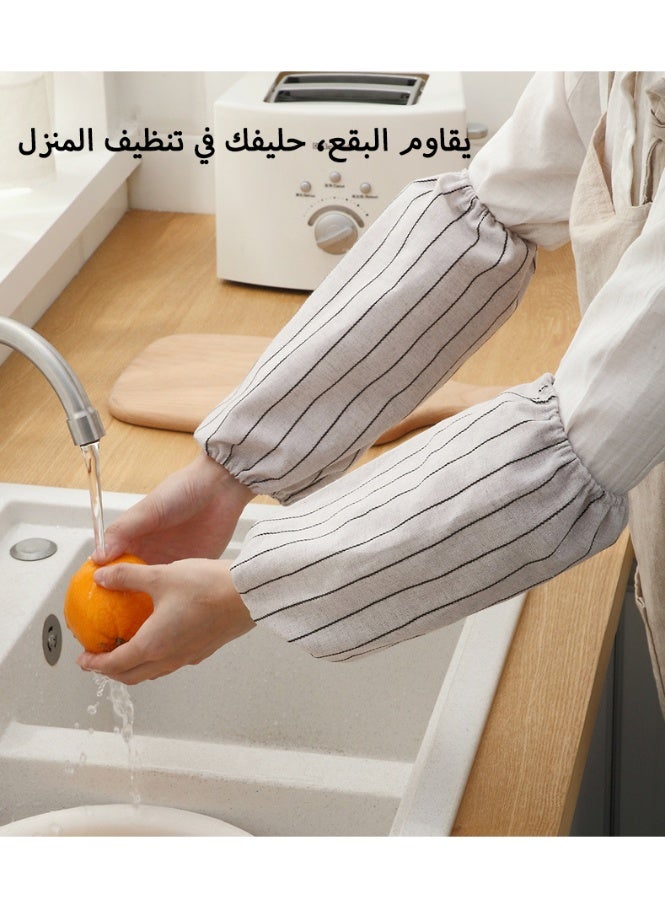 Protective Cleaning Sleeves for Arms - Stain & Water Resistant, Breathable Cotton Linen for Kitchen, Housework, Crafts & Ramadan Cleaning ,Reusable sleeves cover - Image 3
